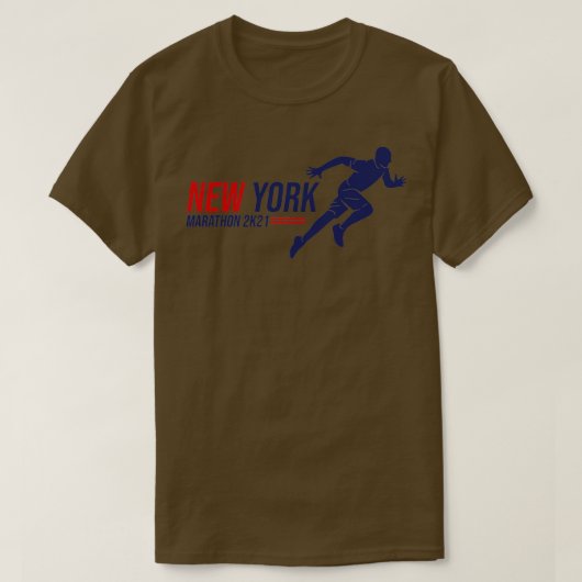 NYCマラソン走2021マロンランナー Tシャツ (デザイン正面)