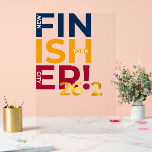 NYCマラソン・フィニッシャ アクリルサイン (ウェディング)