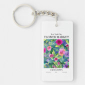 NYCマーケットフラワーチャイナタウンキーチェーン キーホルダー (正面)