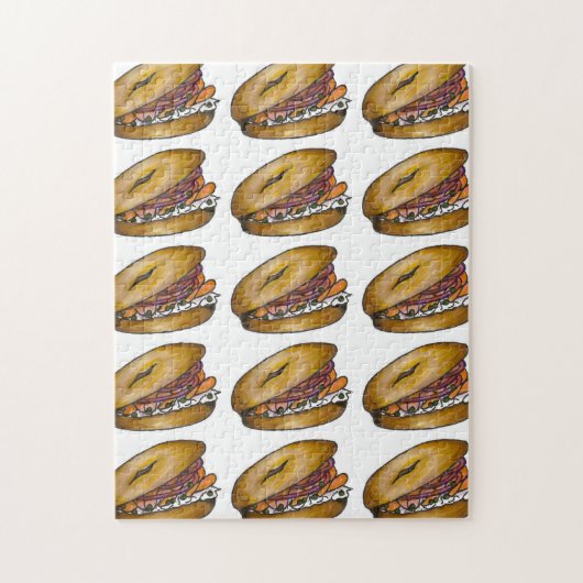 NYCユダヤ人デリベーゲルケーパーロックスクリームチーズ ジグソーパズル (縦)