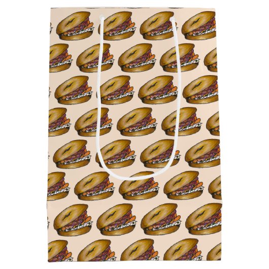 NYCユダヤ人デリベーゲルケーパーロックスクリームチーズ ミディアムペーパーバッグ (裏面)