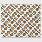 NYCユダヤ人デリ食品クニッシュピックベーゲルブラインツロックス ラッピングペーパー (フラット)