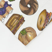 NYCユダヤ教デリーフーズBagel Reuben Blintz Knish フリースブランケット (角)