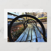 NYCユニークセントラルパークの公園ベンチ ポストカード (正面/裏面)