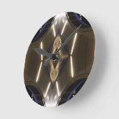 NYCランドマーク未来的な珍しい都市の優雅さ ラウンド壁時計 (傾斜)