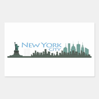 NYCリバティスカイライン 長方形シール