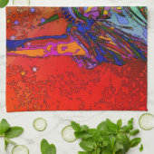 NYCレインボーサイケデリックカラー自由像1R キッチンタオル (折り畳み)