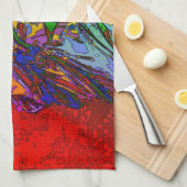 NYCレインボーサイケデリックカラー自由像1R キッチンタオル (四つ折り)