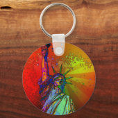 NYCレインボーサイケデリックカラー自由像1R キーホルダー (正面)