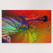 NYCレインボーサイケデリックカラー自由像1R ジグソーパズル (横)