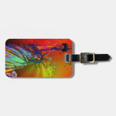 NYCレインボーサイケデリックカラー自由像1R ラゲッジタグ (正面横)