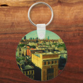 NYCレトロスタイルスカイライン改造写真キーチェーン キーホルダー (正面)