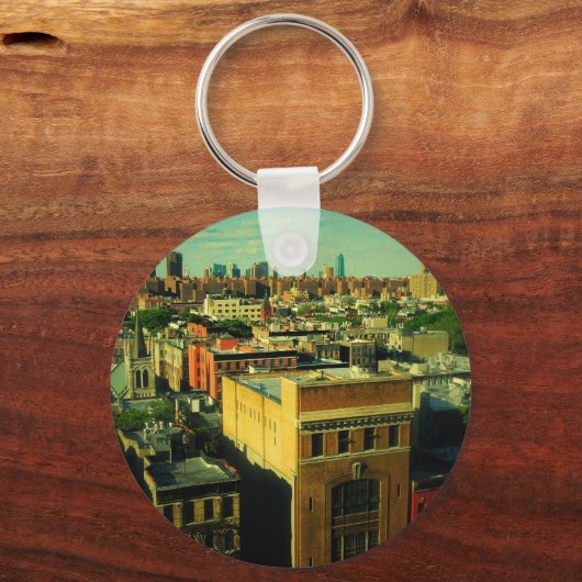 NYCレトロスタイルスカイライン改造写真キーチェーン キーホルダー (正面)