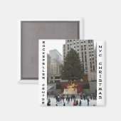 NYCロックフェラーセンターアイススケートで滑るリンク磁石 マグネット (正面/裏面)