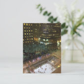 NYCロックフェラーセンタークリスマスアイススケートで滑るリンク シーズンポストカード (スタンド正面)