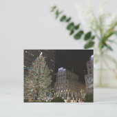 NYCロックフェラーセンタークリスマスツリーニューヨーク シーズンポストカード (スタンド正面)