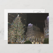 NYCロックフェラーセンタークリスマスツリーニューヨーク シーズンポストカード (正面/裏面)