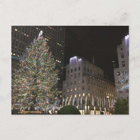 NYCロックフェラーセンタークリスマスツリーニューヨーク シーズンポストカード (正面)