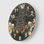 NYCロックフェラーセンタークリスマスツリー降雪 ラージ壁時計 (傾斜)