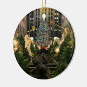 NYCロックフェラーセンタークリスマスツリー，天使 セラミックオーナメント (左)