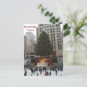 NYCロックフェラーセンタースケートクリスマスポストカード シーズンポストカード (スタンド正面)