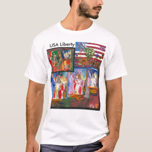 NYCワイシャツヴィンテージ旅行ポスター自由の女神 Tシャツ