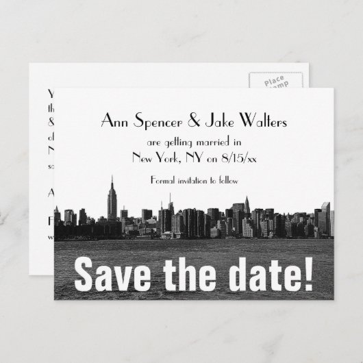 NYCワイドスカイラインが日付を保存 案内ポストカード (正面/裏面)