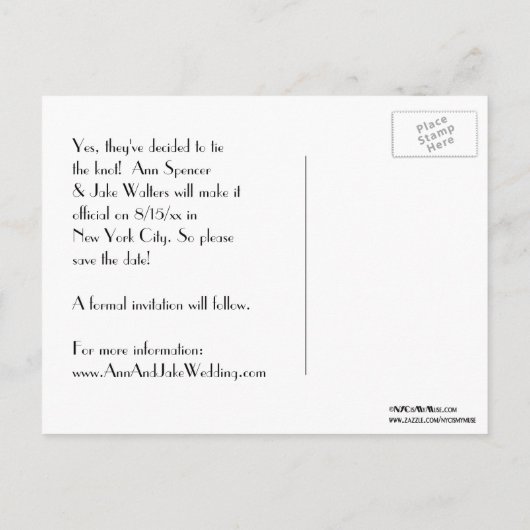 NYCワイドスカイラインが日付を保存 案内ポストカード (裏面)