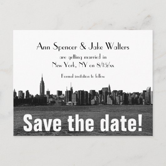 NYCワイドスカイラインが日付を保存 案内ポストカード (正面)