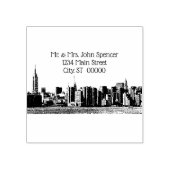 NYCワイドスカイラインエッチング名差出人住所 ラバースタンプ (インプリント)