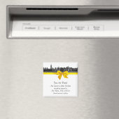 NYCワイドスカイラインエッチングBWイエロー日付を保存 マグネット (インサイチュ (食洗機))