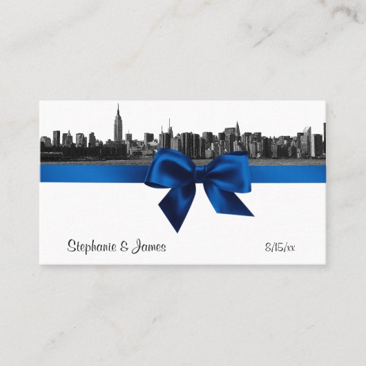 NYCワイドスカイラインエッチングBW Bl王室の座席表#2 プレイスカード (正面)