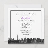 NYCワイドスカイラインエッチングBW GKSweet sixteenSQ 招待状 (裏面)