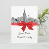 NYCワイドスカイラインエッチングSweet sixteen 招待状 (スタンド正面)