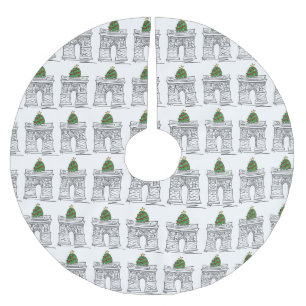 NYCワシントンスクエアアーチグリニッジビレッジツリー ブラッシュドポリエステルツリースカート