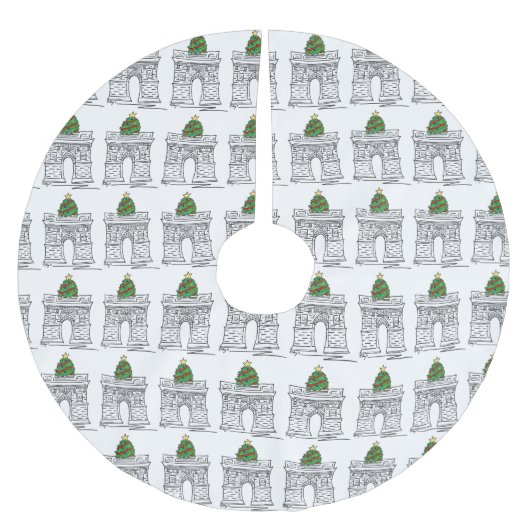 NYCワシントンスクエアアーチグリニッジビレッジツリー ブラッシュドポリエステルツリースカート (正面)