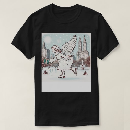 NYCヴィンテージクリスマスエンジェル Tシャツ (デザイン正面)