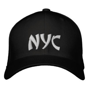 NYC名パーソナライズされたブラックアンドホワイトベースボールハット 刺繍入りキャップ
