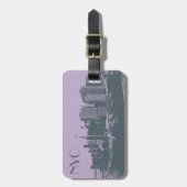 NYC大きいAppleのヴィンテージの写実的なスタイル ラゲッジタグ (正面縦)