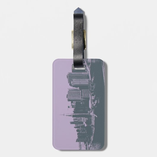 NYC大きいAppleのヴィンテージの写実的なスタイル ラゲッジタグ (裏面縦)