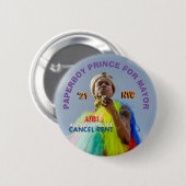 NYC市長2021のためのペーパーボーイ・プリンス 缶バッジ (正面&裏面)