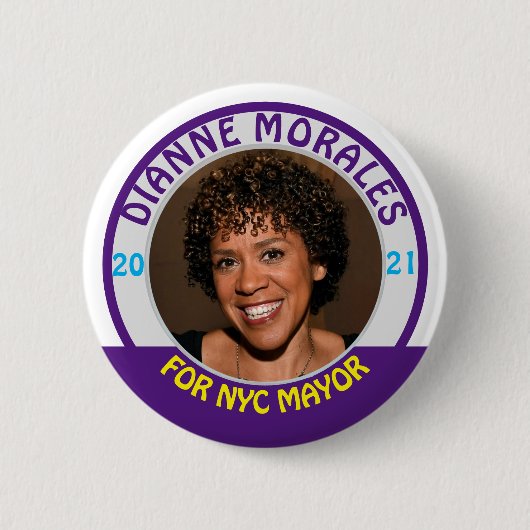 NYC市長2021のダイアン·モラレス氏 缶バッジ (正面)