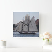 NYC帆船1 スクエア壁時計 (ホーム)