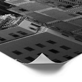 NYC建物の白黒のトップ、中 ポスター (角)
