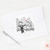 NYC新郎新婦結婚ズ ラウンドシール (封筒)