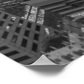 NYC白黒ニューヨークシティスカイライン ポスター (角)