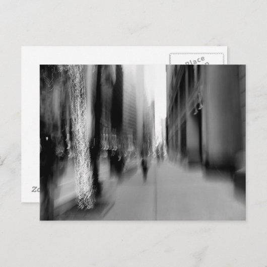 NYC縦型B&Wハガキぼやけー ポストカード (正面/裏面)