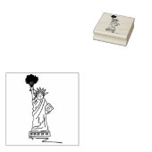 NYC自由の彫像ローズブーケバレンタイン ラバースタンプ (押印)