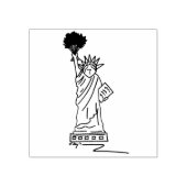 NYC自由の彫像ローズブーケバレンタイン ラバースタンプ (インプリント)