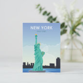 NYC自由ヴィンテージ旅行像は日付を保存 ポストカード (スタンド正面)